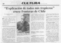 "Explicación de todos mis tropiezos" cruza fronteras de Chile  [artículo] Constanza Silva P.