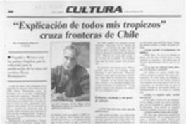 "Explicación de todos mis tropiezos" cruza fronteras de Chile  [artículo] Constanza Silva P.
