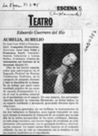 Aurelia, Aurelio  [artículo] Eduardo Guerrero del Río.