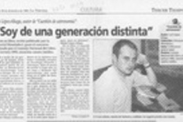 "Soy de una generación distinta"  [artículo] Pamela Correa P.