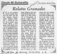 Relatos granados  [artículo] Gustavo Rivera Flores.