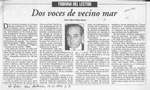 Dos voces de vecino mar  [artículo] Jaime Miguel Gómez Rogers.