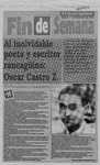 Al inolvidable poeta y escritor rancagüino, Oscar Castro Z.  [artículo] Gustavo Arenas Fuenzalida.