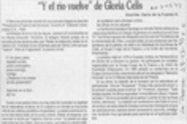 "Y el río vuelve" de Gloria Celis  [artículo] Darío de la Fuente.