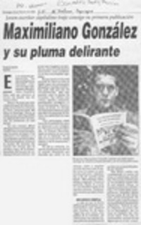 Maximo González y su pluma delirante  [artículo] Rossana Espinoza.