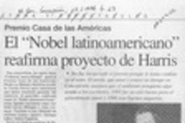 El "Nobel latinoamericano" reafirma proyecto de Harris  [artículo].