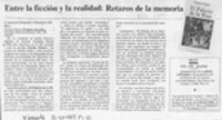 Entre la ficción y la realidad, retazos de la memoria  [artículo] Eduardo Guerrero del Río.