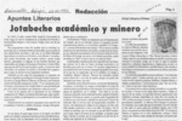 Jotabeche, académico y minero  [artículo] Oriel Alvarez Gómez.