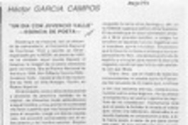 Un día con Juvencio Valle  [artículo] Héctor García Campos.