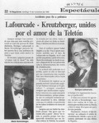 Lafourcade - Kreutzberger, unidos por el amor de la Teletón  [artículo].