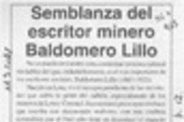 Semblanza del escritor minero Baldomero Lillo  [artículo].