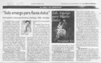 "Solo amargo para flauta dulce"  [artículo] Milton Aguilar.