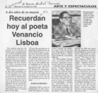 Recuerdan hoy al poeta Venancio Lisboa  [artículo].