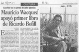 Mauricio Wacquez apoyó primer libro de Ricardo Bofill