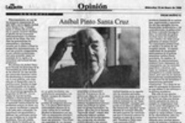 Aníbal Pinto Santa Cruz  [artículo] Oscar Muñoz G.