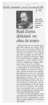 Raúl Zurita debutará en obra de teatro  [artículo].
