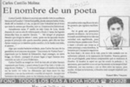 El nombre de un poeta  [artículo] Hansel Silva Vásquez.