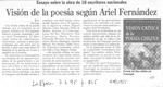 Visión de la poesía según Ariel Fernández  [artículo] R. V.