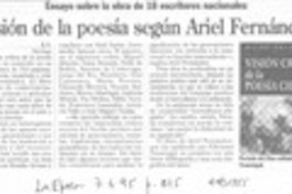 Visión de la poesía según Ariel Fernández  [artículo] R. V.