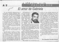 El amor de Gabriela  [artículo] Eduardo Urrutia Gómez.