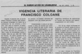 Vigencia literaria de Francisco Coloane  [artículo].