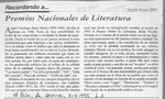 Premios Nacionales de Literatura  [artículo] Ana Iris Alvarez Núñez.