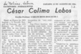 César Colima Lobos  [artículo] Carlos René Ibacache.