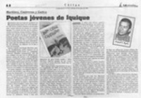 Poetas jóvenes de Iquique  [artículo] Juvenal J. Ayala.