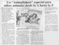 Un "Animalfabeto" especial para niños, animales desde la A hasta la Z  [artículo].