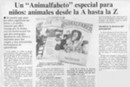 Un "Animalfabeto" especial para niños, animales desde la A hasta la Z  [artículo].