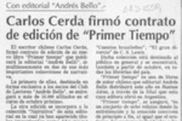 Carlos Cerda firmó contrato de edición de "Primer tiempo"  [artículo].