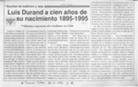 Luis Durand a cien años de su nacimiento  [artículo].