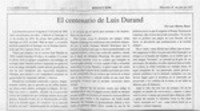 El centenario de Luis Durand  [artículo] Luis Merino Reyes.