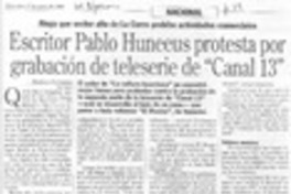 Escritor Pablo Huneeus protesta por grabación de teleserie de "Canal 13"