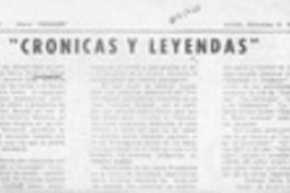 "Crónicas y leyendas"  [artículo] Carmen Avila G.