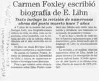 Carmen Foxley escribió biografía de E. Lihn  [artículo].