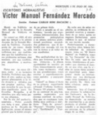 Víctor Manuel Fernández Mercado  [artículo] Carlos René Ibacache I.
