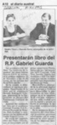 Presentarán libro del R. P. Gabriel Guarda  [artículo].
