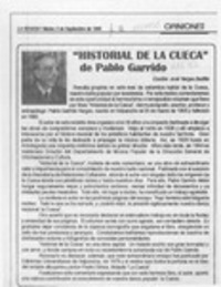 "Historial de la cueca" de Pablo Garrido  [artículo] José Vargas Badilla.