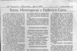 Toros, Hemingway y Federico Gana  [artículo] Lautaro Robles.