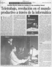 Teletrabajo, revolución en el mundo productivo a través de la informática  [artículo] M. M.