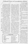 Cedomil Goic en la Academia Chilena  [artículo] Sergio Hernández.