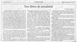 Tres libros de actualidad  [artículo] Ramón Riquelme.