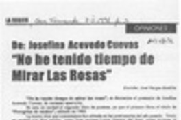 "No he tenido tiempo de mirar las rosas"  [artículo] José Vargas Badilla.