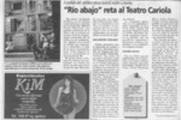 "Río abajo" reta al Teatro Cariola  [artículo] Yolanda Montecinos P.