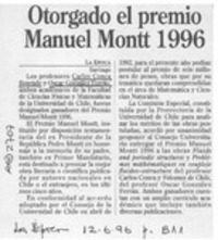 Otorgado el Premio Manuel Montt 1996  [artículo].