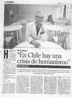 "En Chile hay una crisis de humanismo"