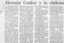 Hernán Godoy y lo chileno  [artículo] Carlos Ruiz-Tagle.
