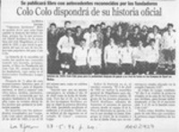 Colo Colo dispondrá de su historia oficial  [artículo].