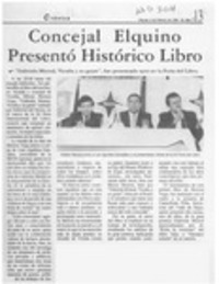 Concejal elquino presentó histórico libro  [artículo].